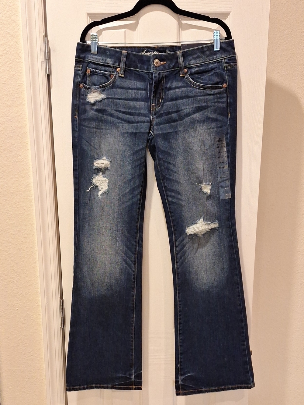 American Eagle Outfitters-Dark Blue Distressed Favorite Boyfriend Jeans-10 nwt